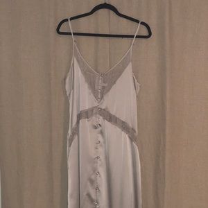 Silver Maxi Slip Dress